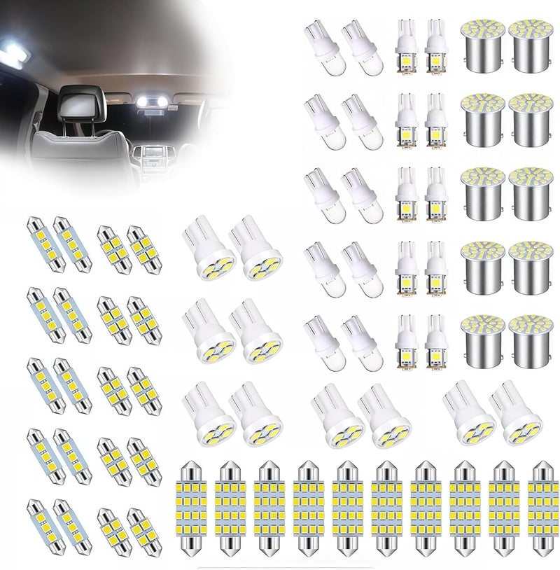 AMZAUTO LED Lights for Car 70 PCS Bright White Interior LED Bulbs Kit, T10 31mm 36mm 41mm Reading License Plate Light, Plug and Play for Car Interior Indoor Map Dome Side Marker Bulbs - Image 1